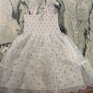 Hill House White Dress with Red Dots, worn once